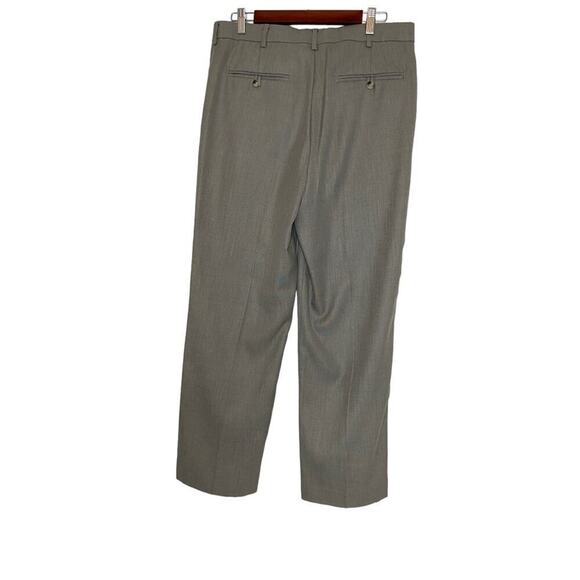 Savane Gray Mens Tailored 2 u Flex Waist Pleated Dress Pants 33x30 - Picture 2 of 4